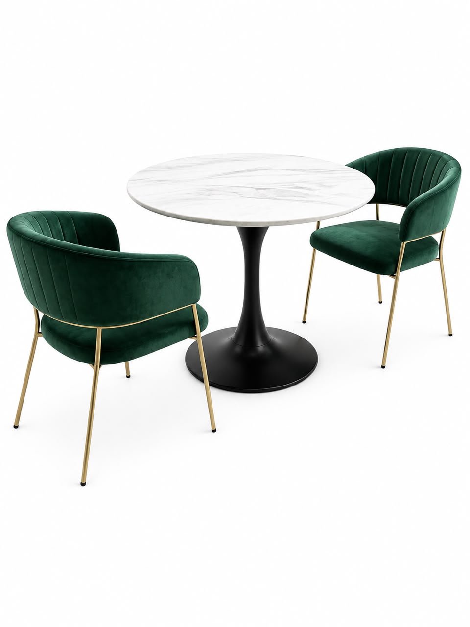 ensemble-table-ronde-tulipe-2-chaises-velours-vert-emeraude-8341