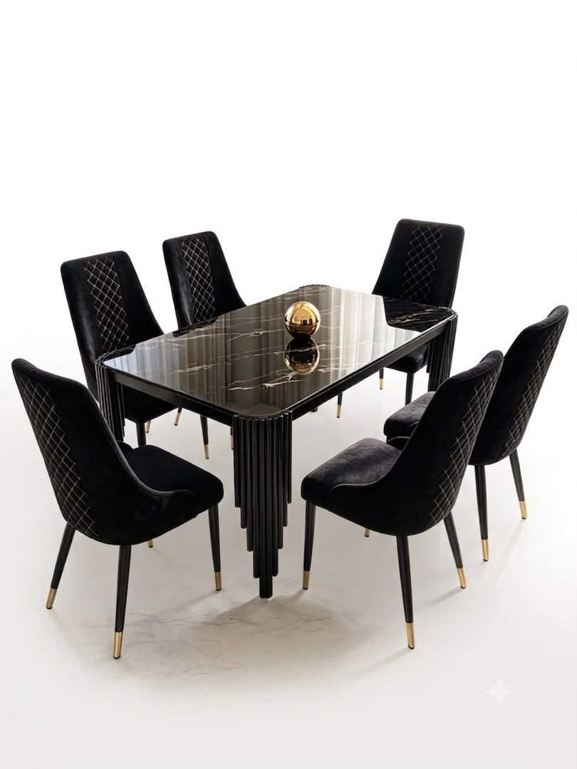 ensemble-table-a-manger-et-6-chaises-marbre-noir-et-velours-finitions-dorees-8417