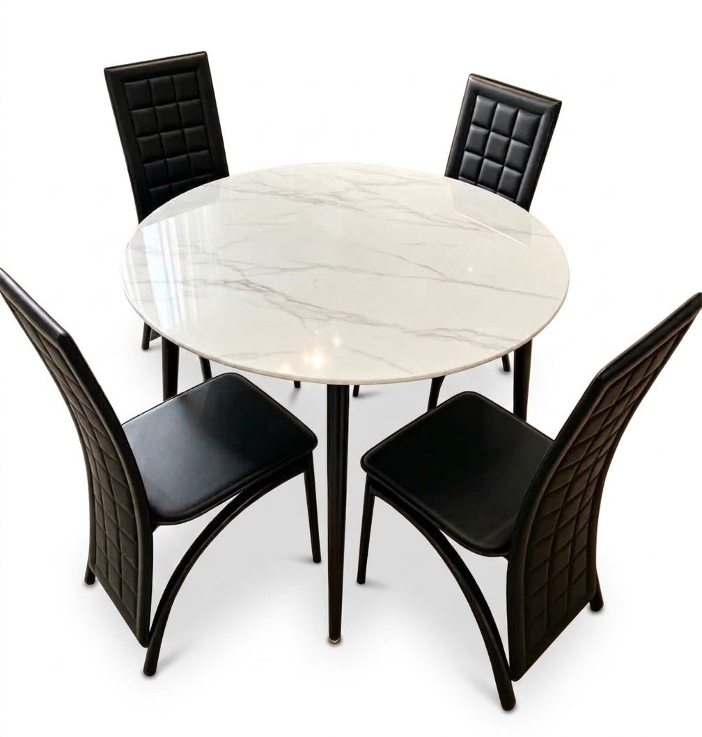 ensemble-table-ronde-marbre-blanc-4-chaises-noires-8490