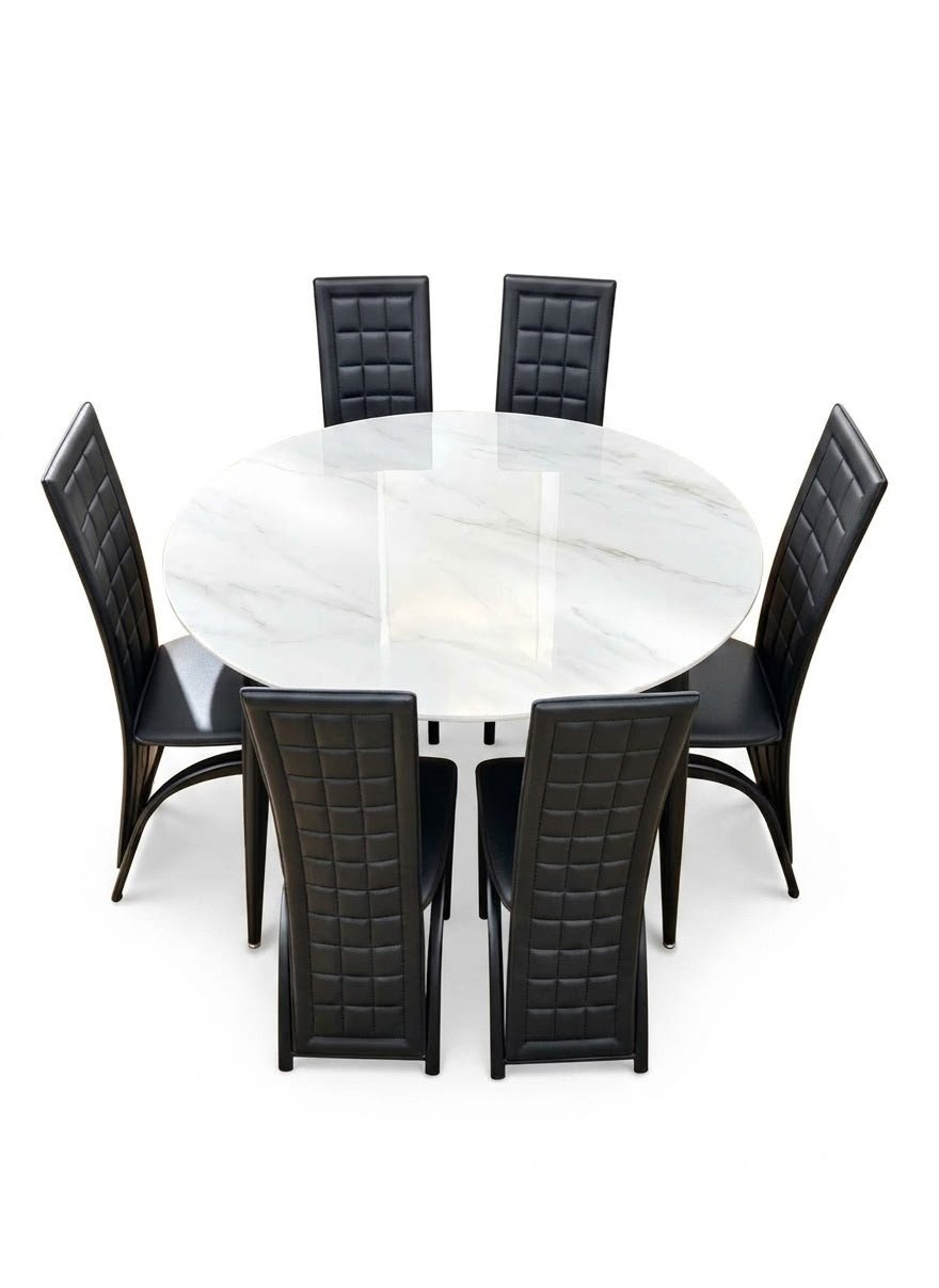 ensemble-table-ronde-marbre-blanc-6-chaises-noires-8492