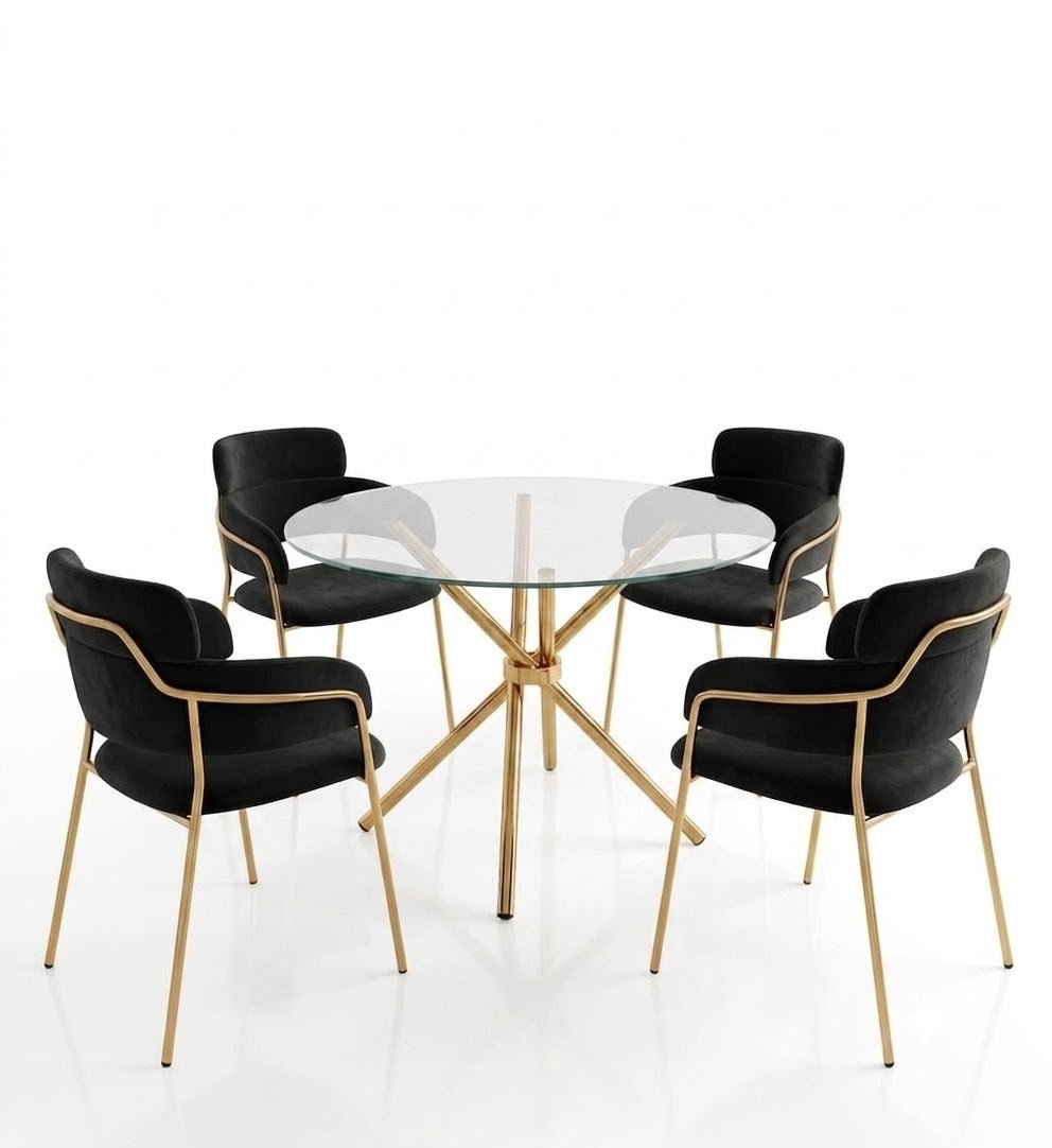 ensemble-table-a-manger-ronde-et-4-chaises-plateau-verre-velours-noir-8515