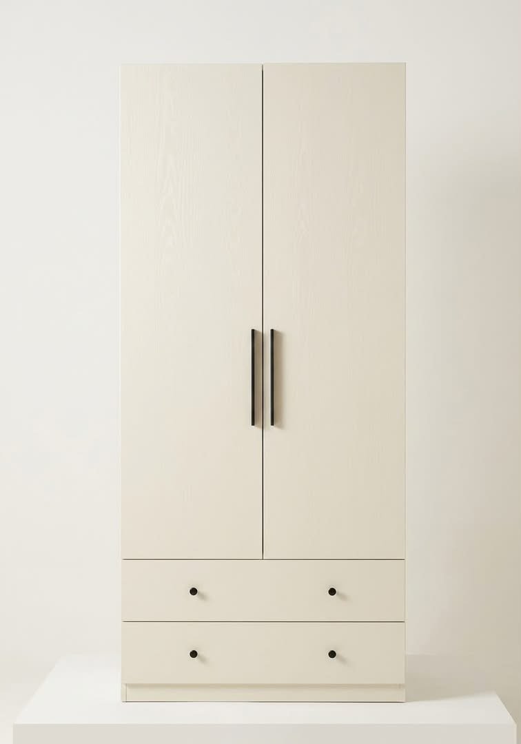 armoire-2-portes-avec-tiroirs-finition-bois-blanc-ecru-8528
