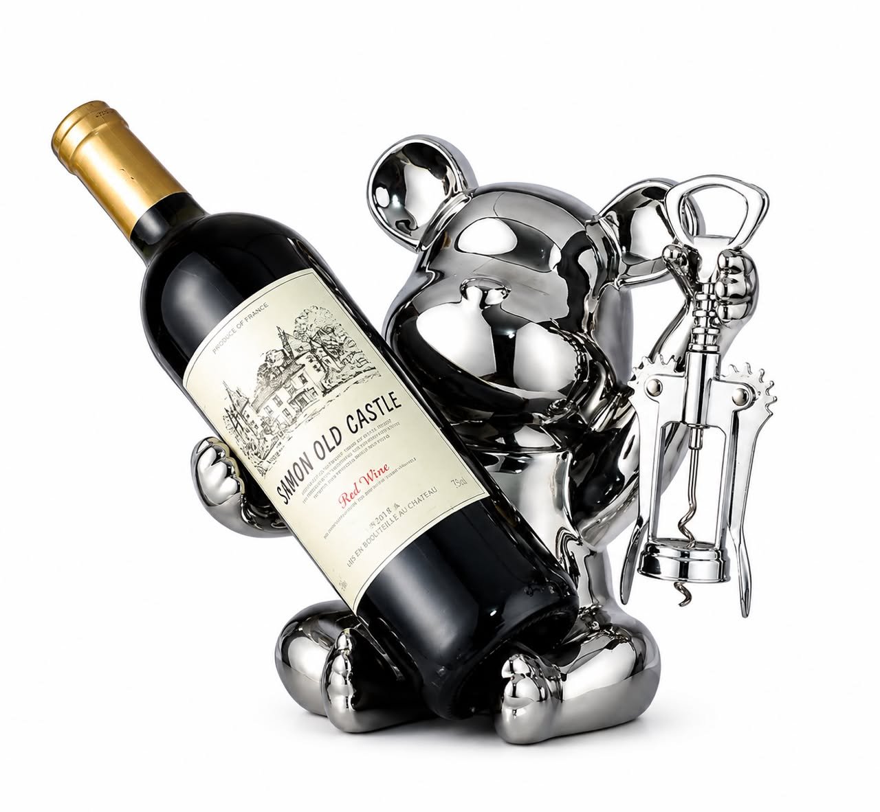 porte-bouteille-design-ours-chrome-avec-support-tire-bouchon-8592