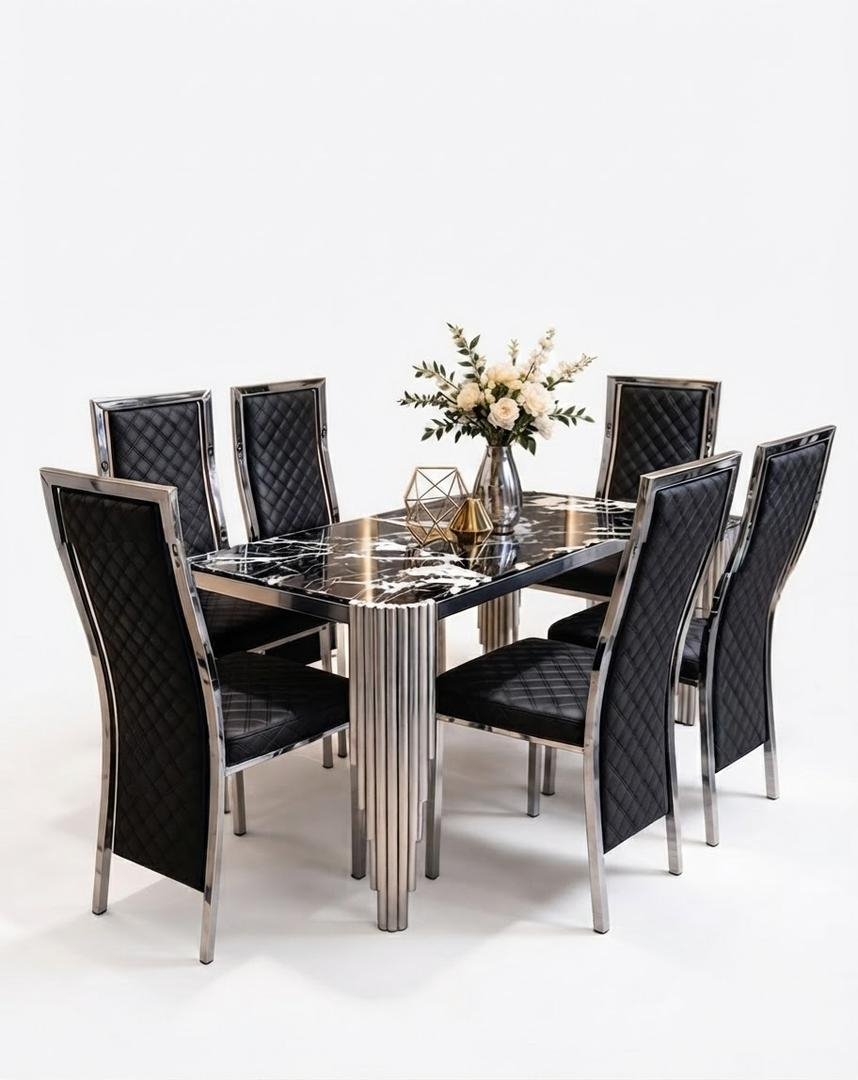 ensemble-table-a-manger-marbre-noir-chaises-chromees-matelassees-6-chaises-8685