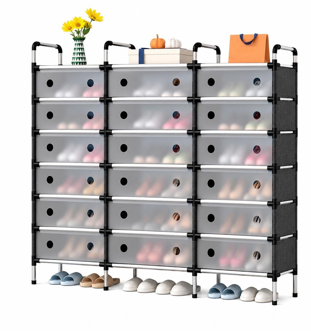 armoire-a-chaussures-modulable-fermee-3-colonnes-6-niveaux-portes-translucides-8703