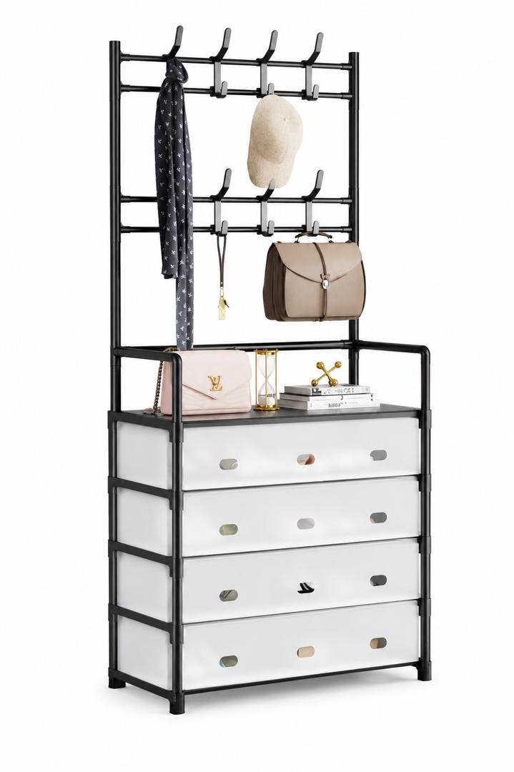 meuble-dentree-combine-portant-commode-4-tiroirs-noir-et-blanc-8705