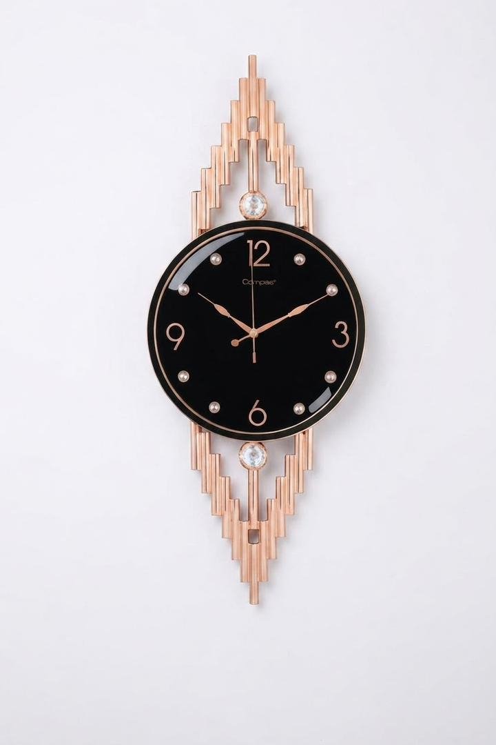 horloge-murale-design-vertical-art-deco-noir-dore-rose-8717