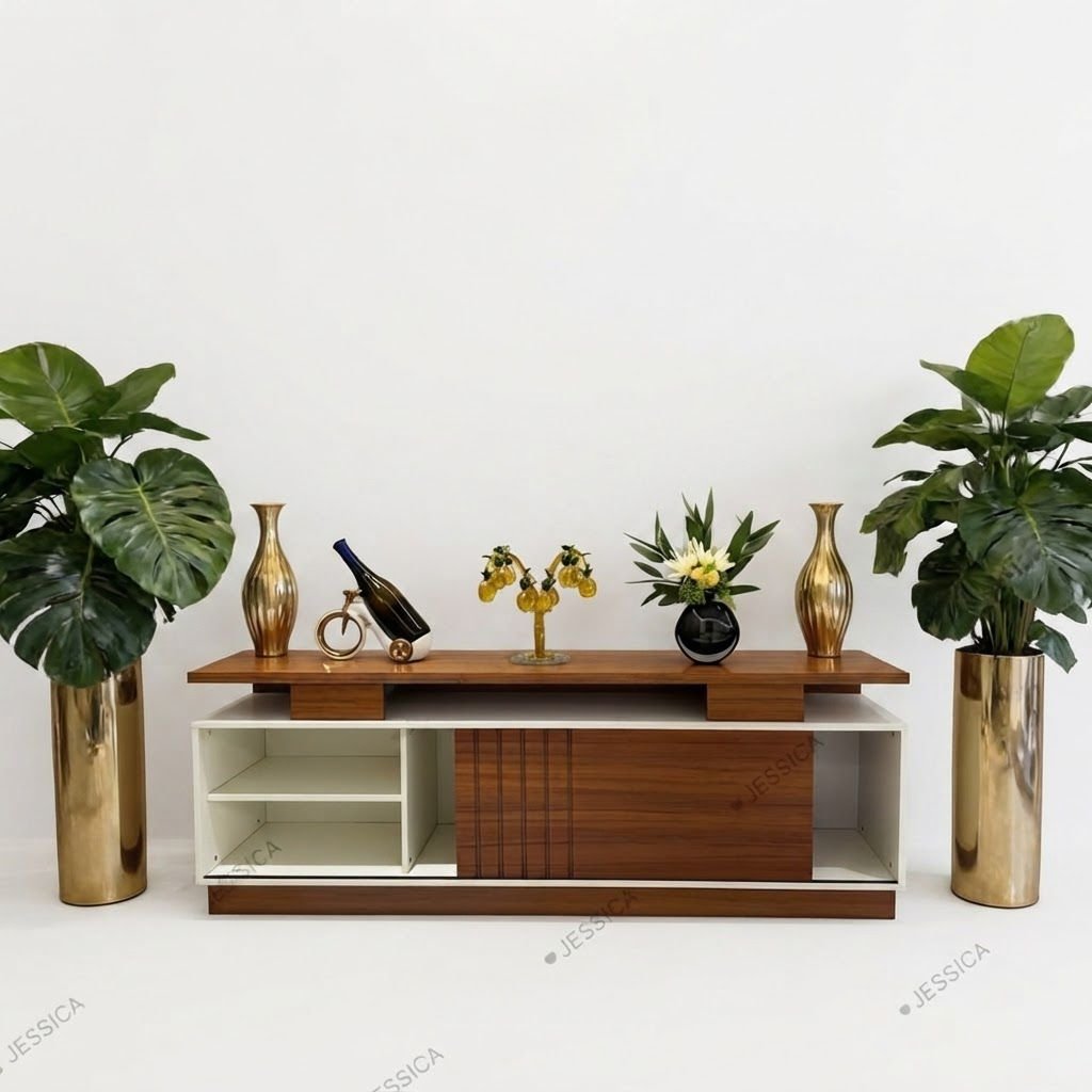 meuble-tv-bois-brun-blanc-avec-rangements-ouverts-et-porte-centrale-8746