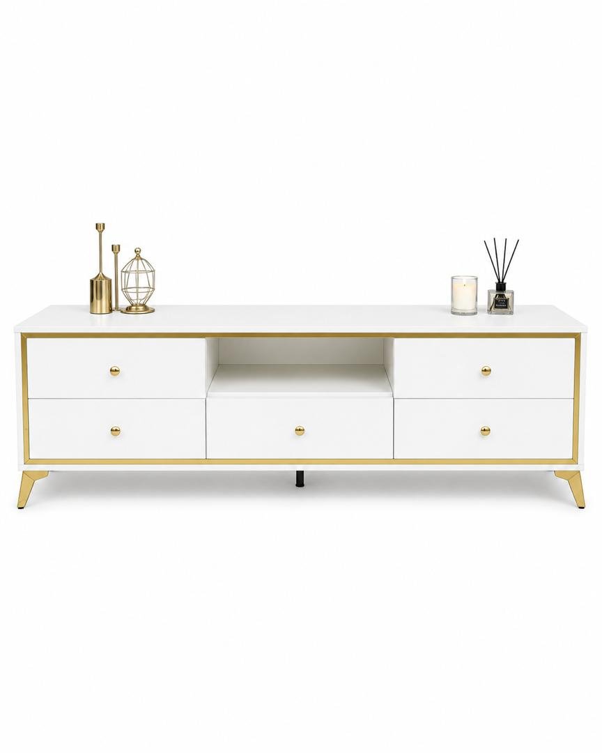 meuble-tv-blanc-borde-or-5-tiroirs-8748