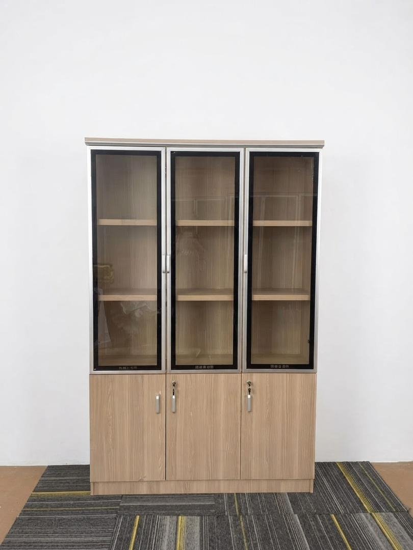 armoire-bibliotheque-bois-clair-3-colonnes-vitrine-rangement-ferme-8749