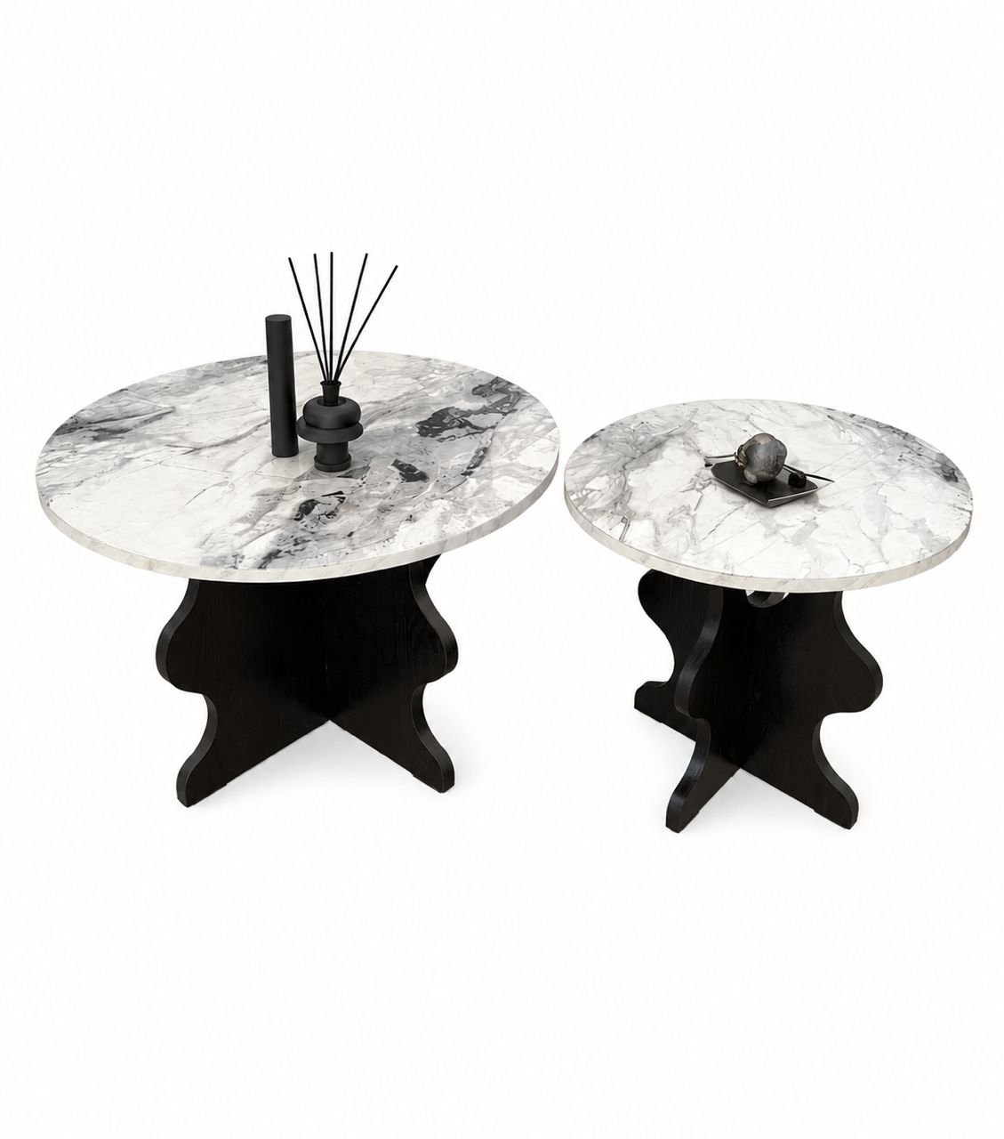 duo-de-tables-basses-rondes-plateau-marbre-et-pietement-bois-noir-sculpte-8783