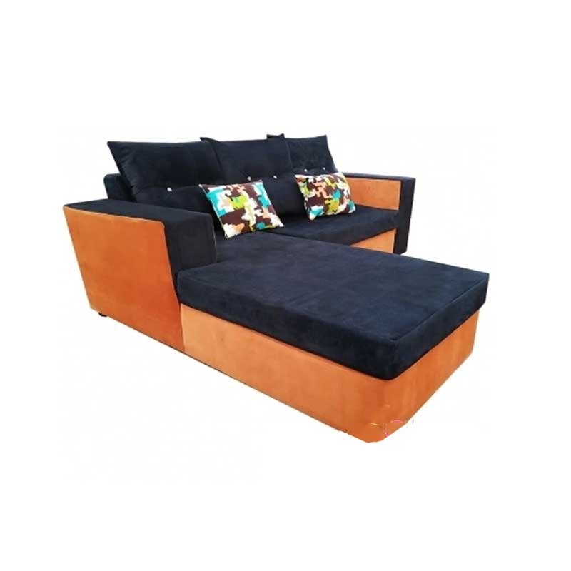 canapé-d'angle-moderne---3-places-séparables---velours-norvégien---orange-et-noir