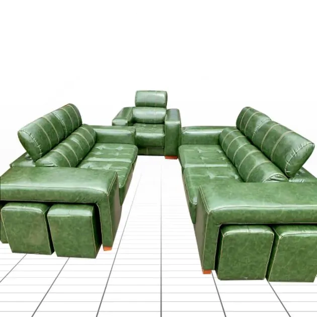 salon-05-places-avec-4-poufs---en-cuir-synthétique---mousse-de-fabrication-ph7---vert