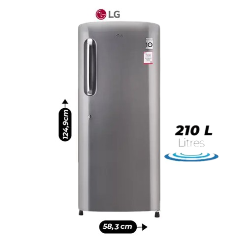 réfrigérateur-single-door--lg--grande-capacité---gl-b221allb-defrost---210l---gris---12-mois-de-garantie