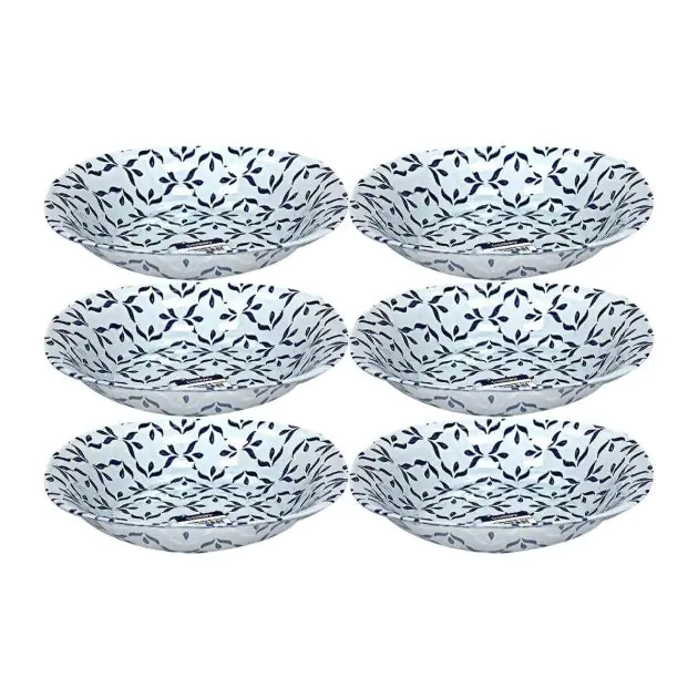 lot-de-6-assiettes-en-opal-ultra-résistant---luminarc---21cm---bleu/blanc