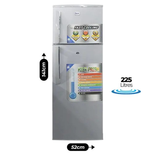 réfrigérateur-double-battants---oscar---osc-255s---225-litres---a+---gris---garantie-06-mois