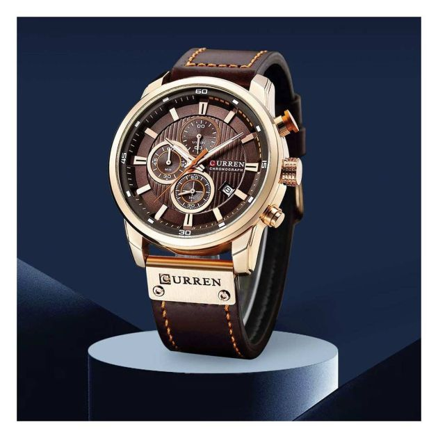 quartz-montre-bracelet-pour-hommes---bracelet-en-cuir-chronographe-étanche