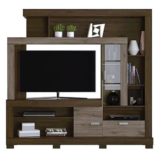 meuble-tv-grand-acÁcia---ln210309---pour-téléviseur-de-55-pouces---marron/blanc-cassé