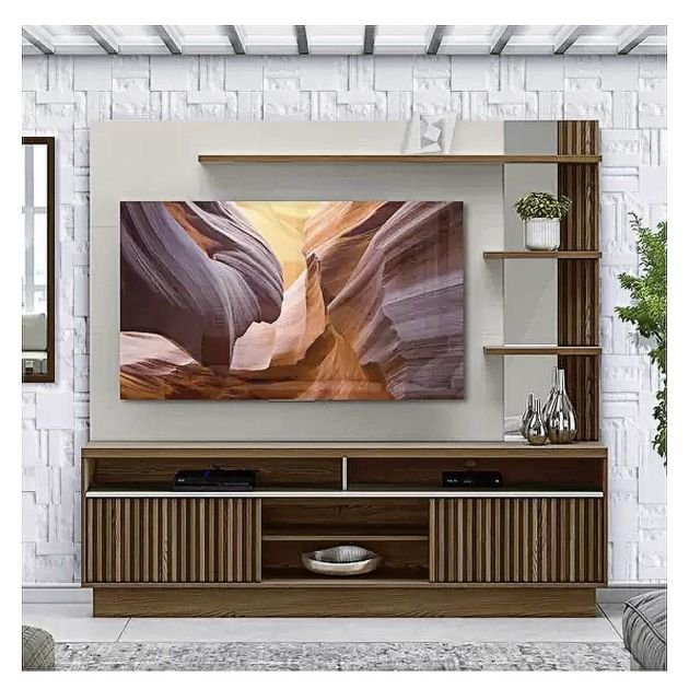 meuble-tv-truinfo---ln210324---pour-téléviseur-jusqu'à-50-pouces---marron/blanc-cassé