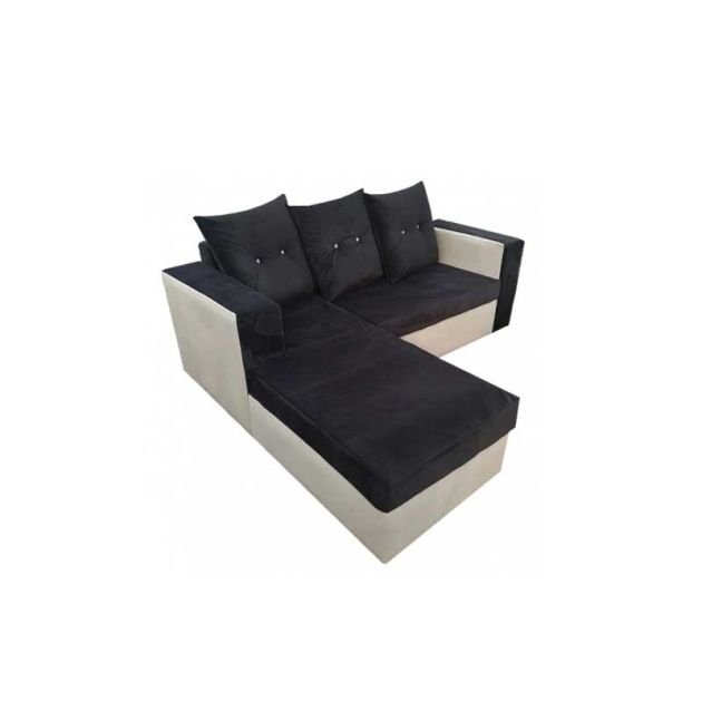 canapé-d'angle-3-places---velours---moderne---gris-et-noir