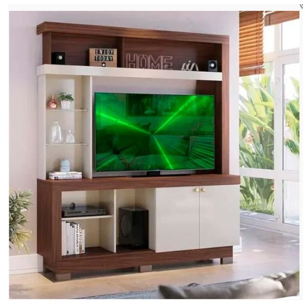 meuble-tv---estante-valenca---mt-2617---jusqu'à-50-pouces---bois-brun/blanc-cassé