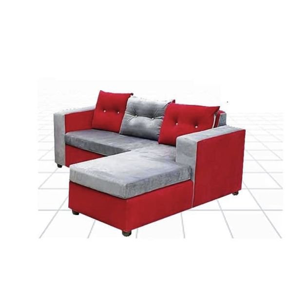 canapé-d'angle-moderne---velours-norvegien---très-confortable---3-places---rouge-et-gris