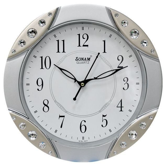 horloge-murale-de-la-série-diamant--sonam---4977---forme-rond---gris