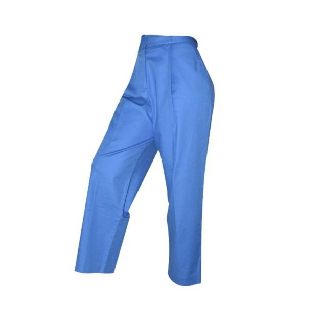 pantalon-à-coupe-large-en-coton---bleu
