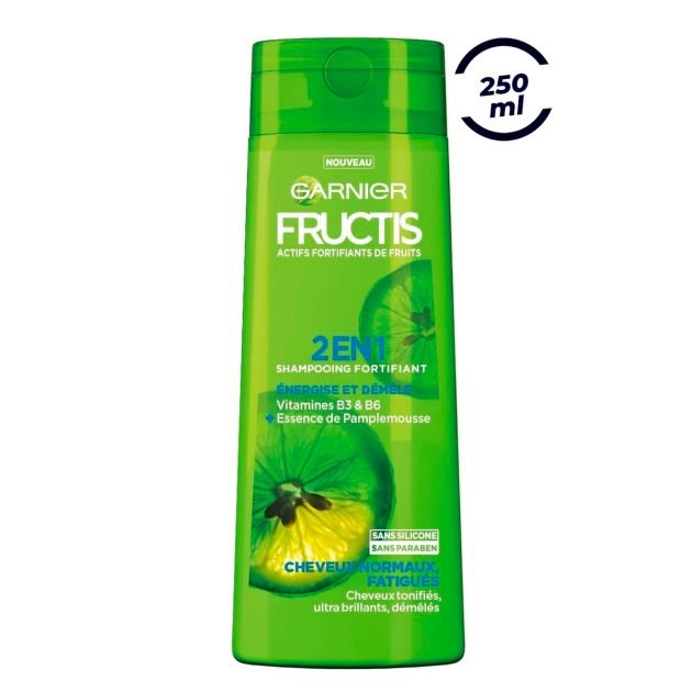 garnier-fructis---shampooing-fortifiant-force-&-brillance-2-en-1-pour-cheveux-normaux-fatigués---250-ml