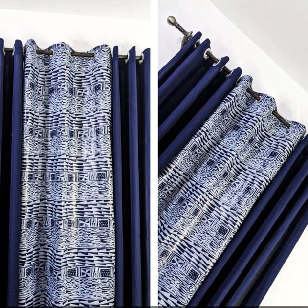 lot-de-2-rideaux-occultants-africains-lourds-bleu-foncé-et-voilage-transparents-gris