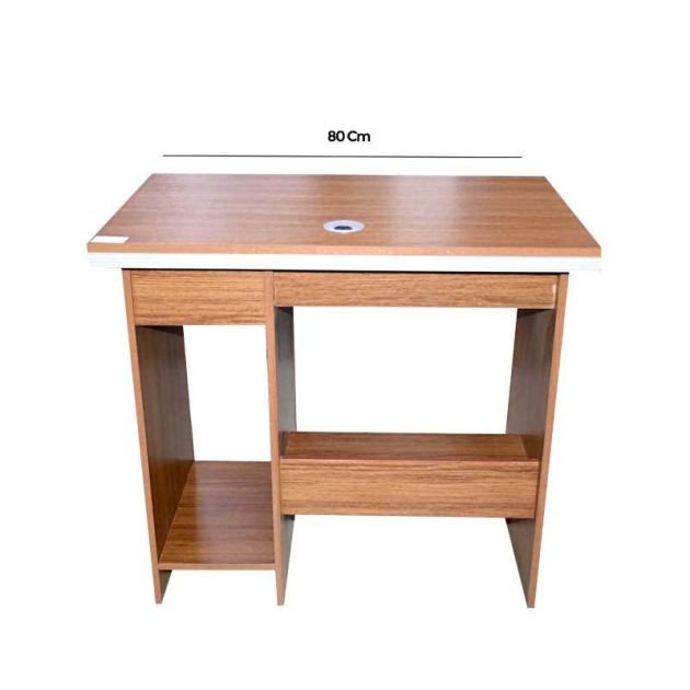 table-de-bureau-à-2-tiroirs---80cm---bois-importé---marron