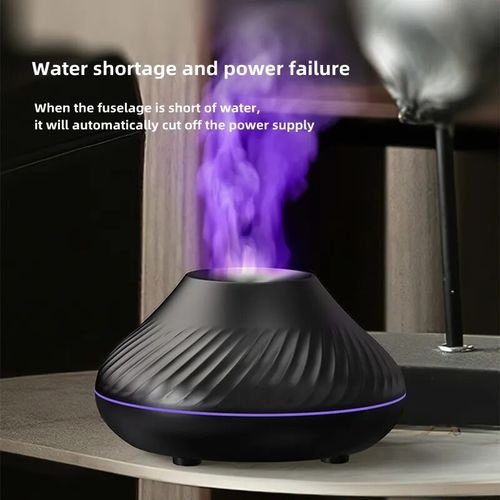 humidificateur-d'air-portable-usb,-7-led-mini-machine-d'aromathérapie-à-flamme-colorée---noir