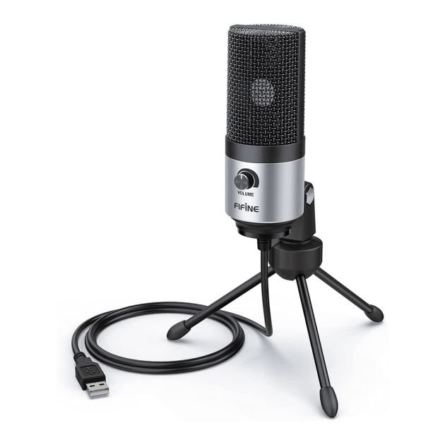microphone-à-condensateur-en-métal---fifine-usb---k669b---pour-l'enregistrement-des-voix---argent