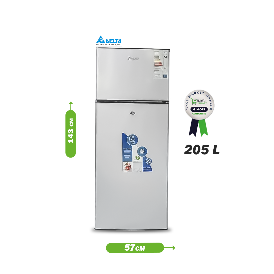 réfrigérateur-double-battant---delta---205-litres---drf-260---a+---gris---garantie-6-mois
