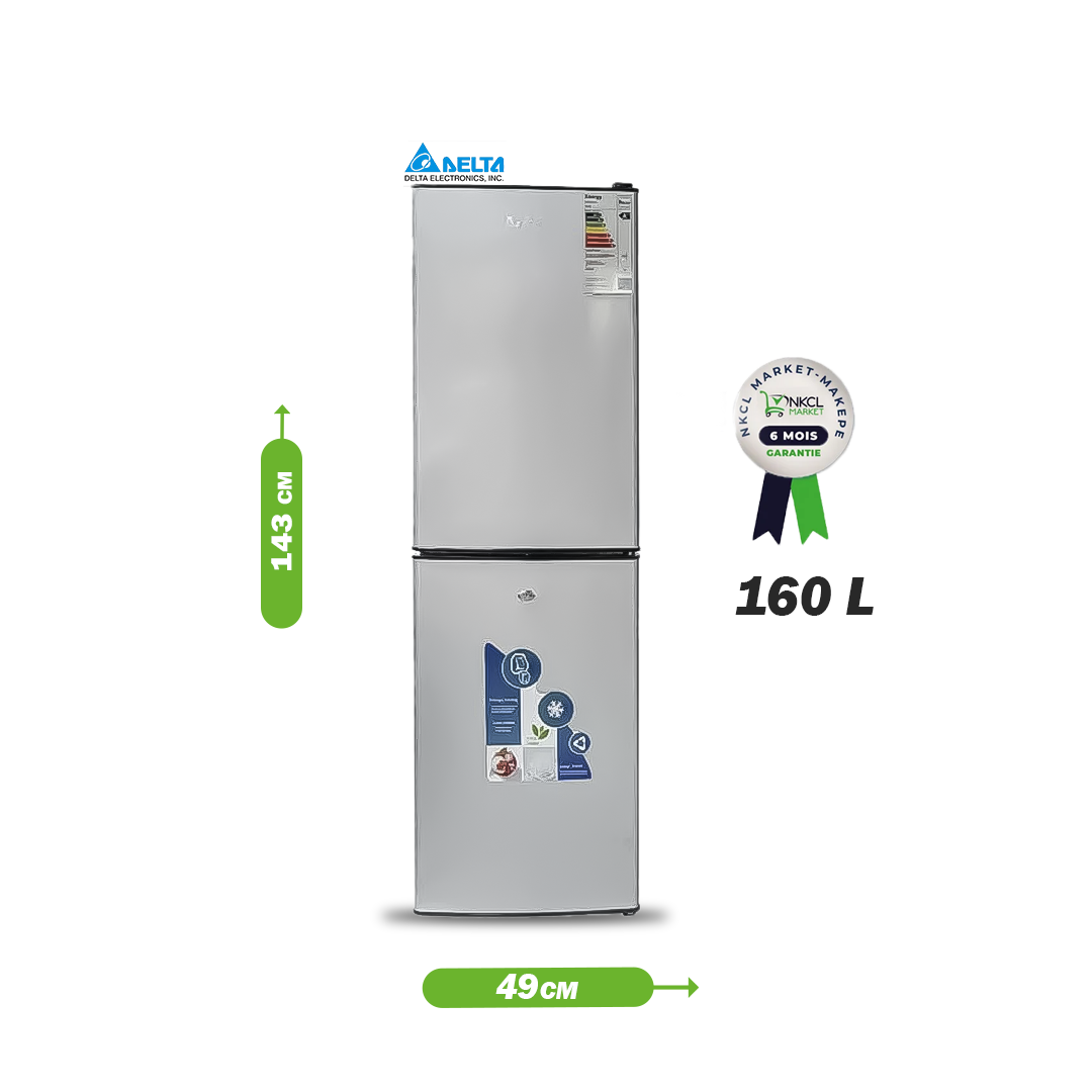 réfrigérateur-combiné---delta---160-litres---drf-210---a+---gris---garantie-6-mois