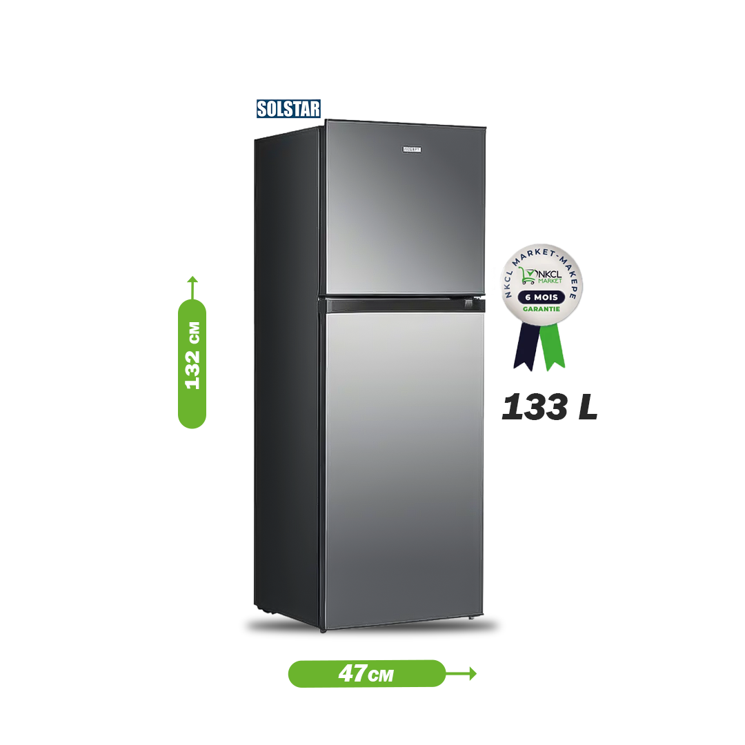 réfrigérateur-double-battant---solstar---rf187k-tdslv-ss--133-l---argent---6-mois-de-garantie