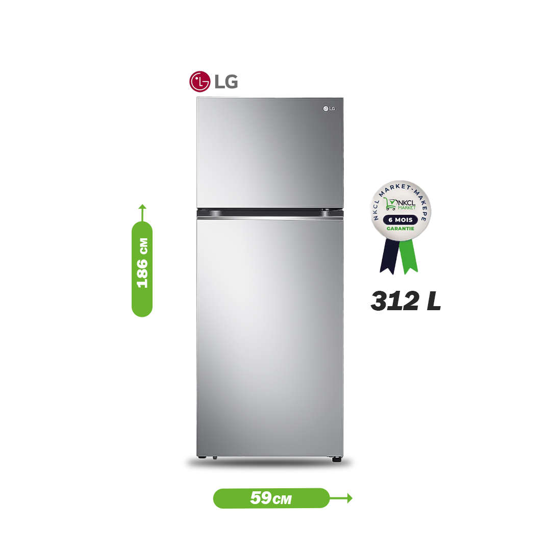 lg-réfrigérateur-lg-312l----gris---à-une-porte,-compresseur-smart-inverter--gc-f411eldm---12-mois-de-garantie