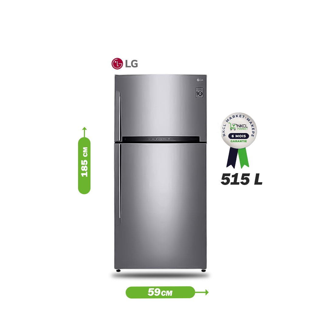réfrigérateur-combiné-sans-givrage-lg---gn---h722hlhu---515l---gris---12-mois