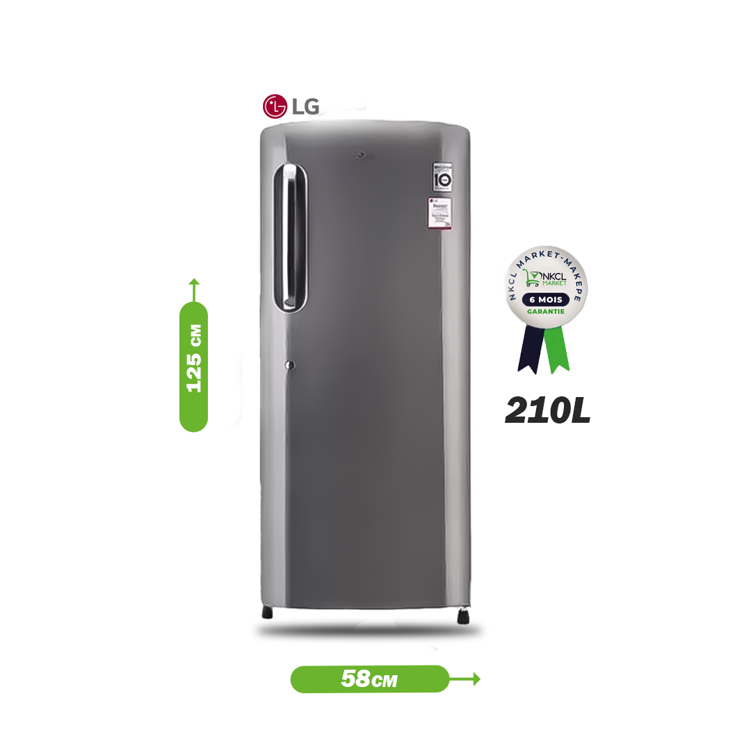 réfrigérateur-single-door--lg--grande-capacité---gl-b221allb-defrost---210l---acier-graphite-foncé---12-mois-de-garantie