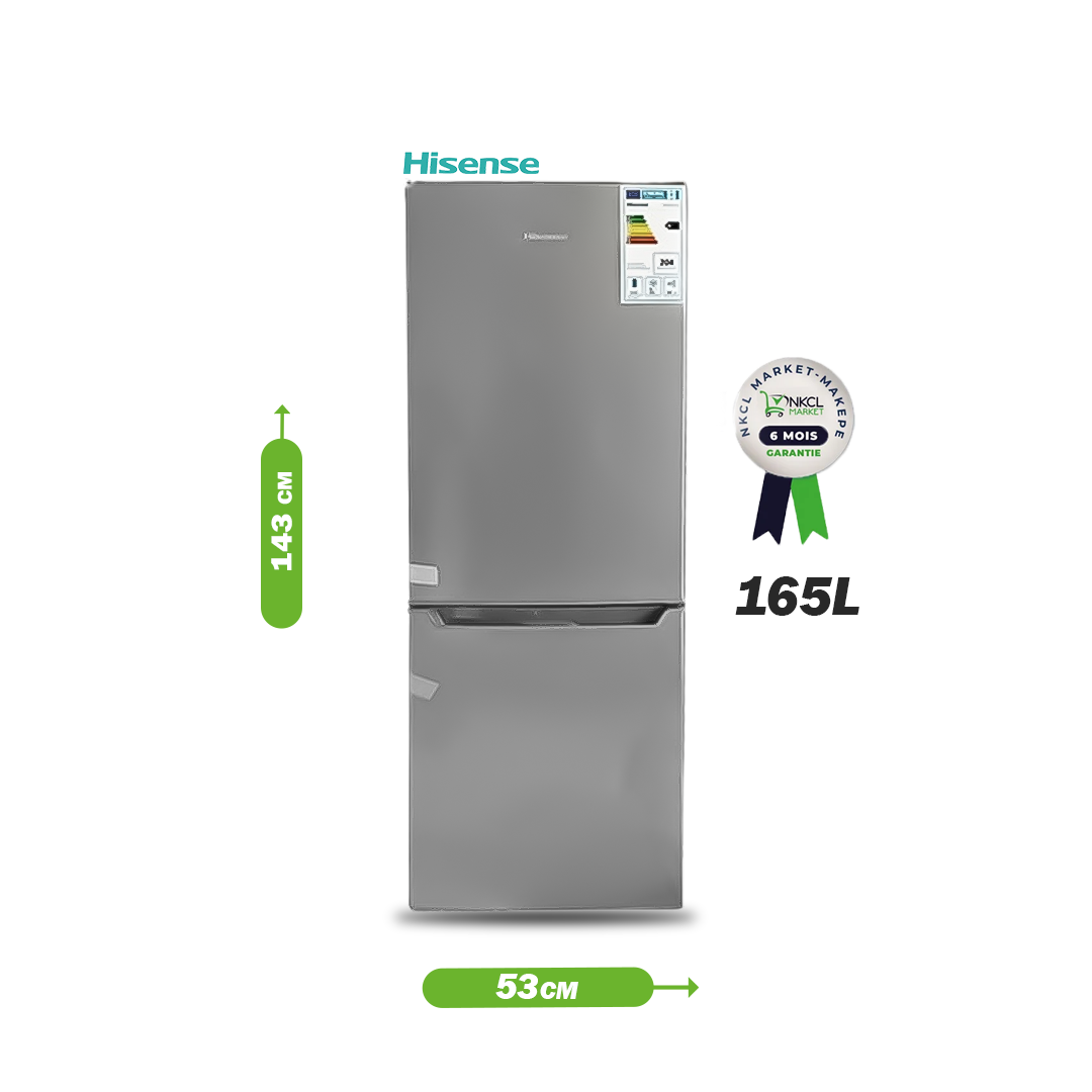 hisense-réfrigérateur-double-battant-165l-17kwh-mois---rd-23---gris---6mois-garantit