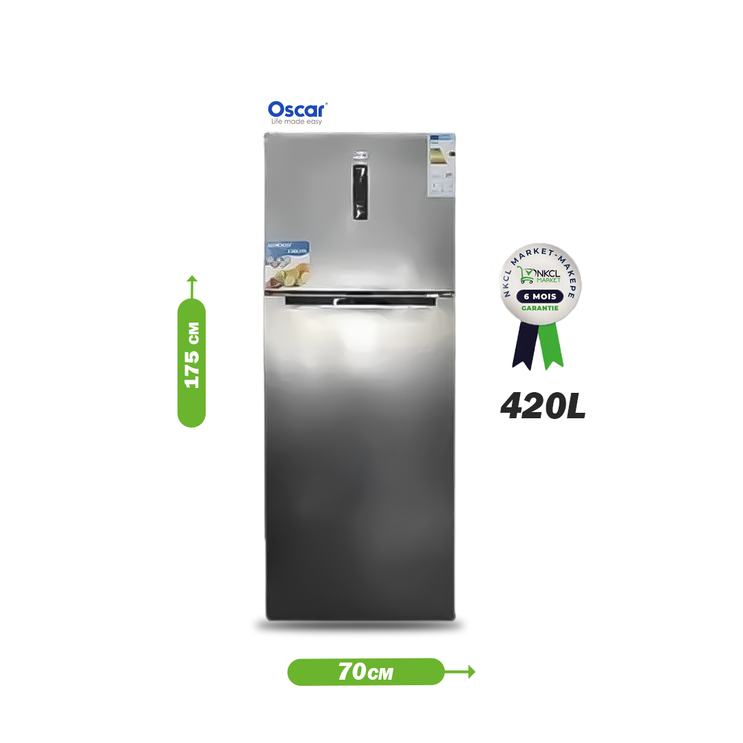 réfrigérateur-combiné-oscar---420-litres---osc-fc254---gris---nofrost---garantie-6-mois