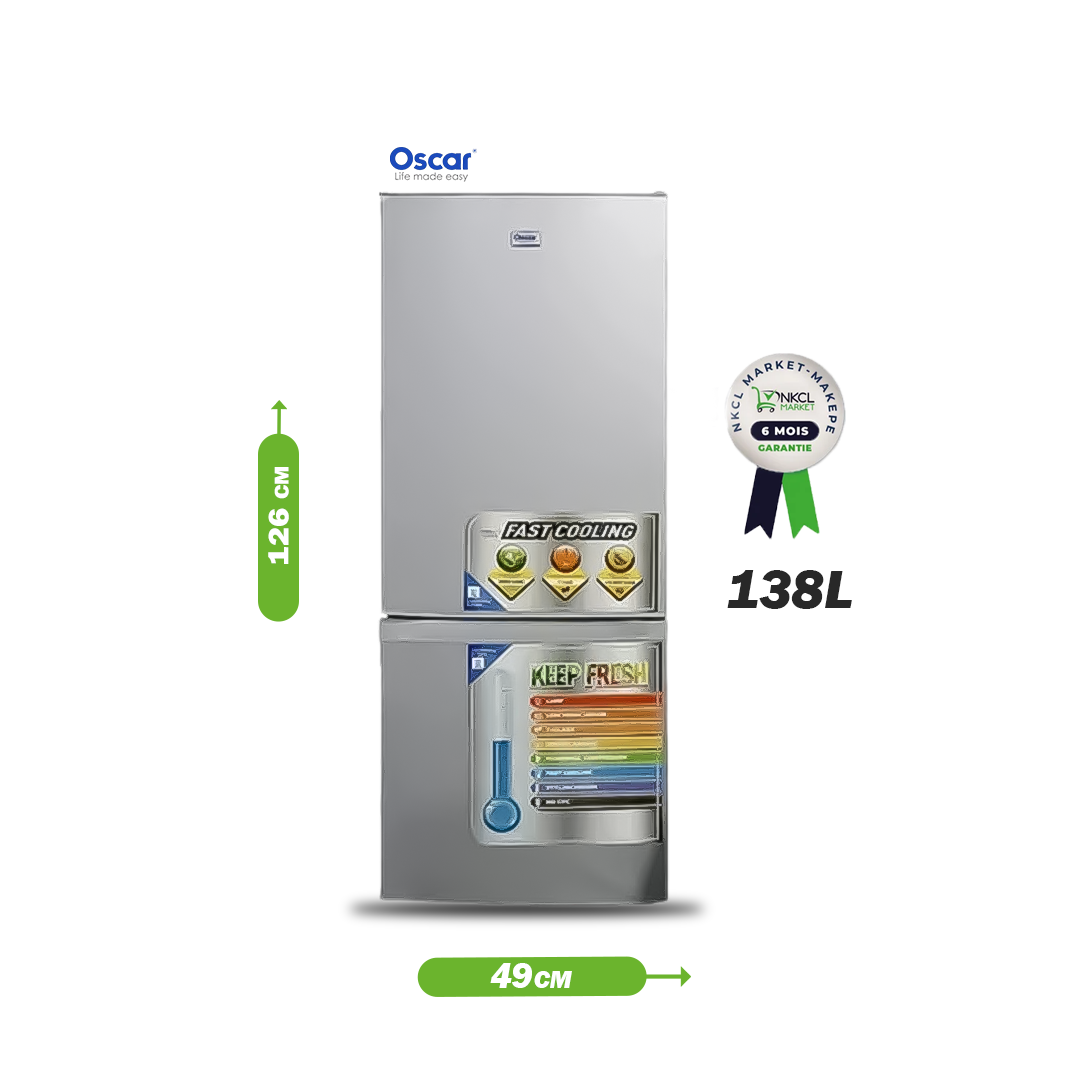 réfrigérateur-combiné-oscar-–-138-litres-–-r165-–-gris-–-06-mois