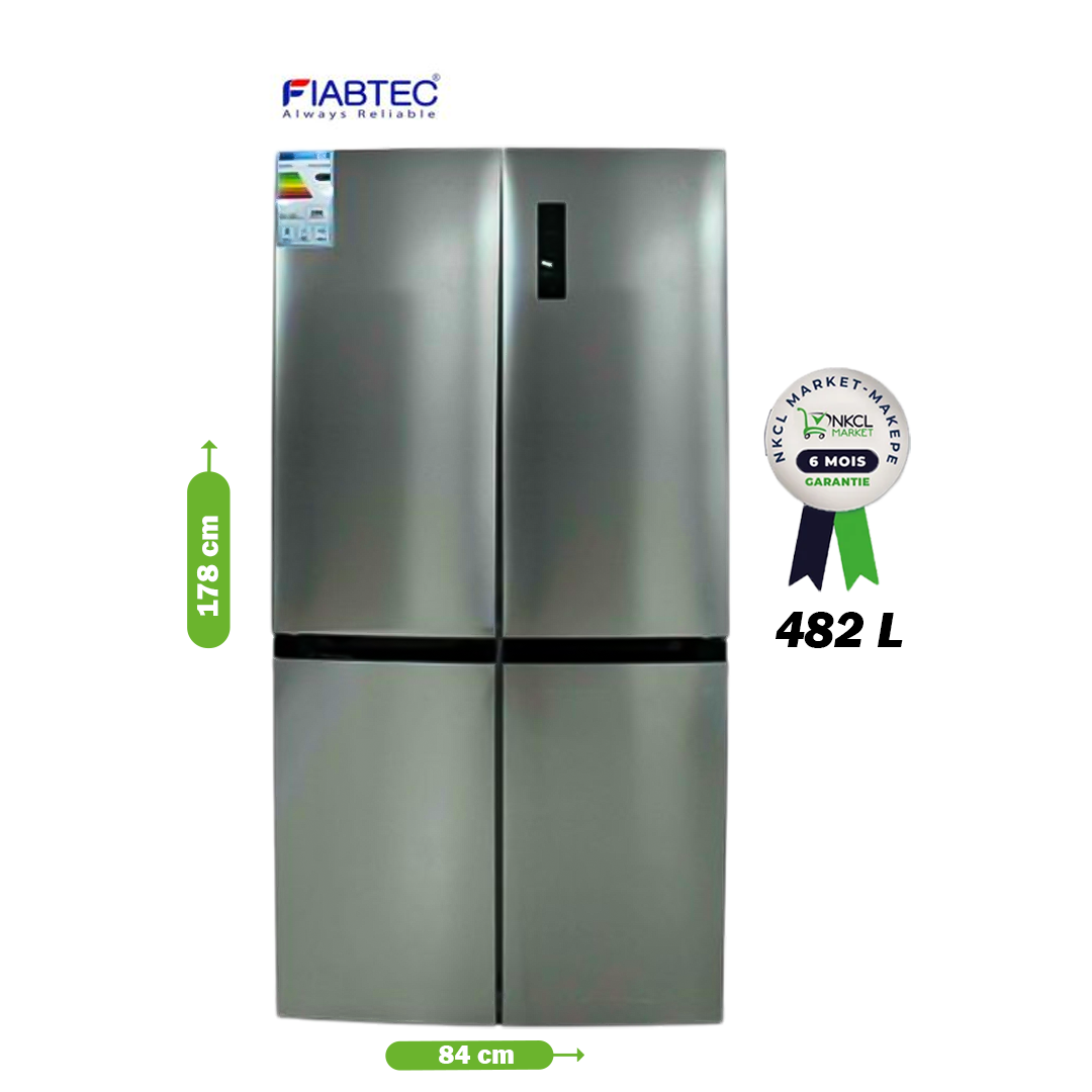 réfrigérateur-porte-française-double-battant---482-litres---fiabtec---ftkg-cd-492w---no-frost-a+++---acier-inoxydable---garantie-6-mois