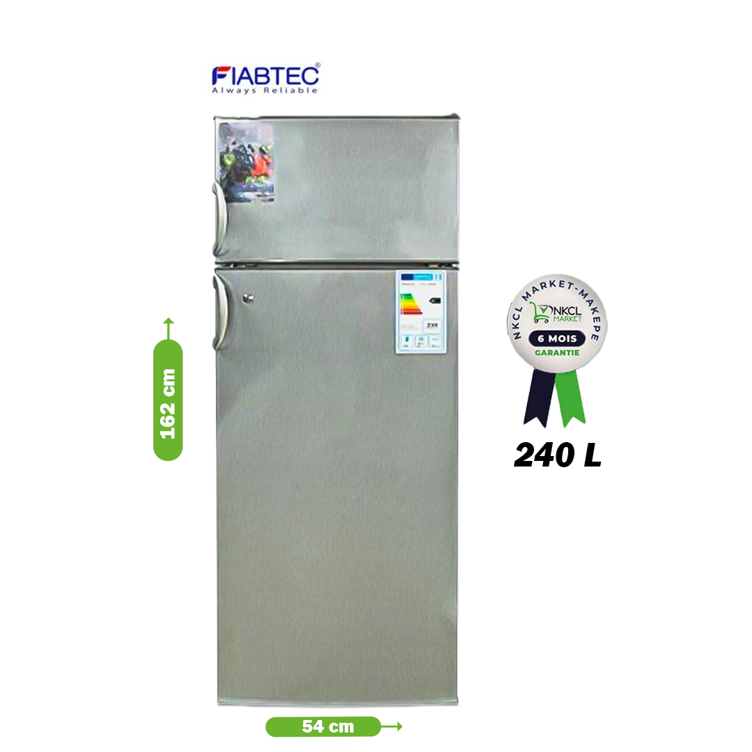 réfrigérateur-double-battant---fiabtec---fttl-283240---240-litres-en-acier-inoxydable---garantie-6-mois