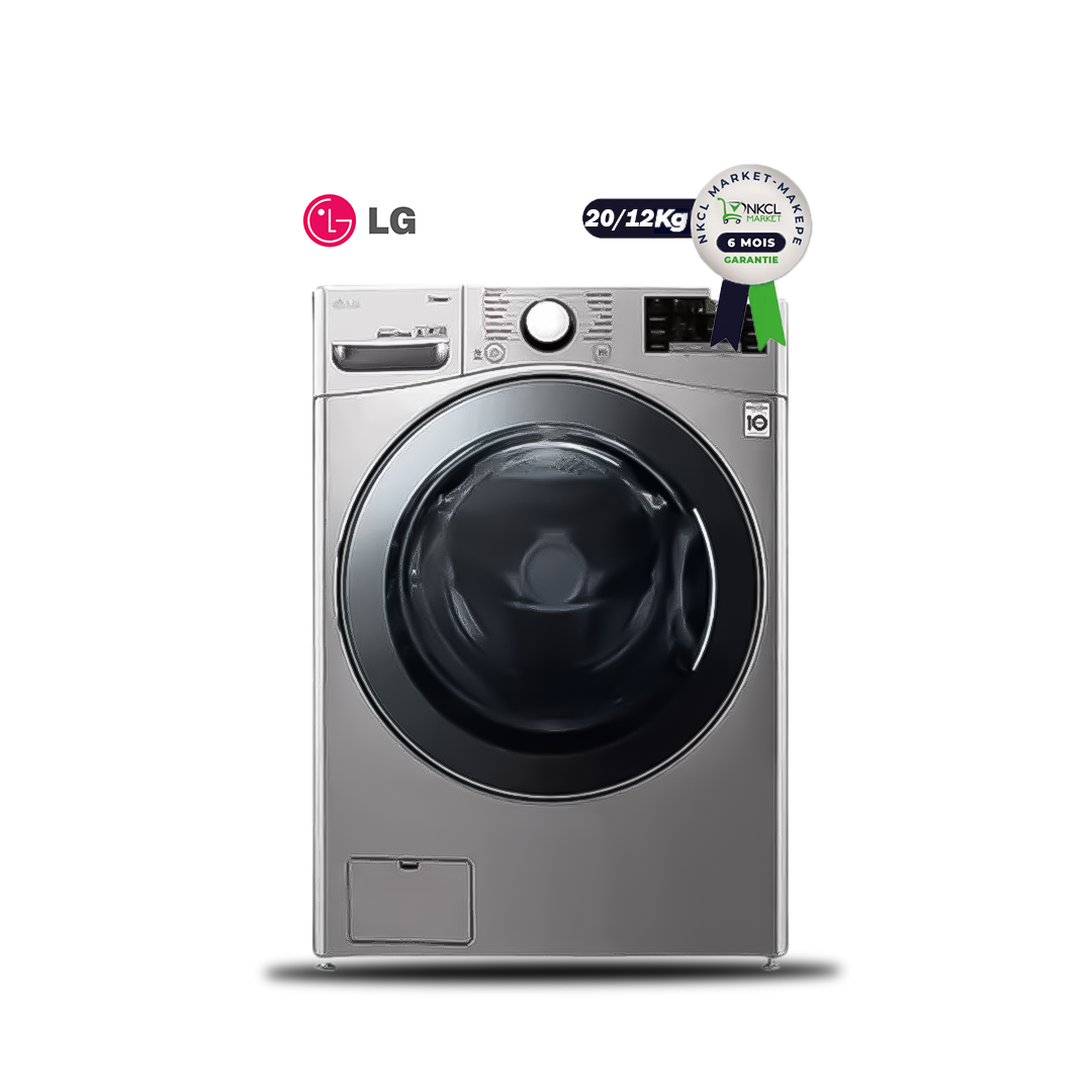 machine-à-laver-automatique-(-lavage-et-séchage)---lg---f0l2crv2t2c---lavage-20-kg---séchage-12kg----argent---garantie-12-mois