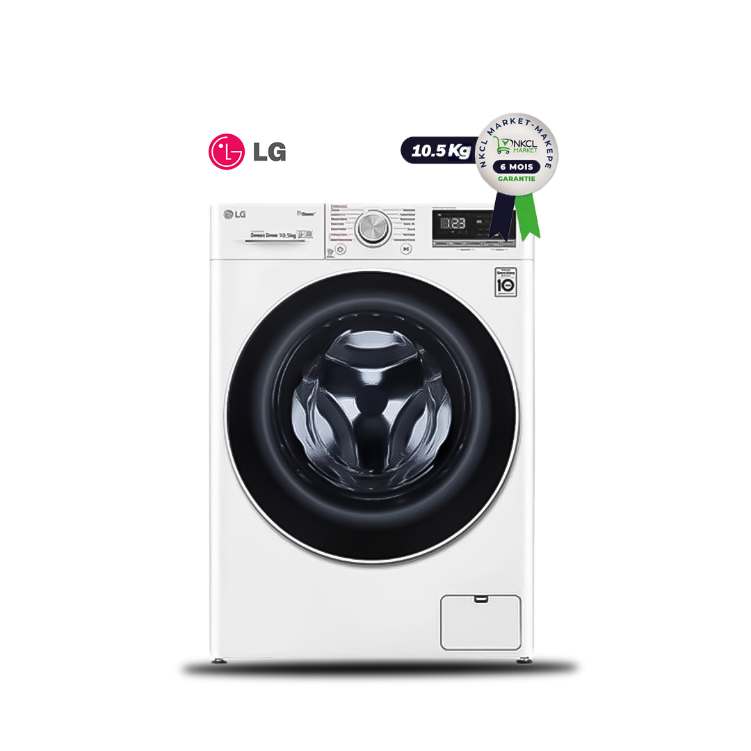 machine-à-laver-automatique-lg---10,5kg---f4v5ryp0w---blanche---12-mois-de-garantie