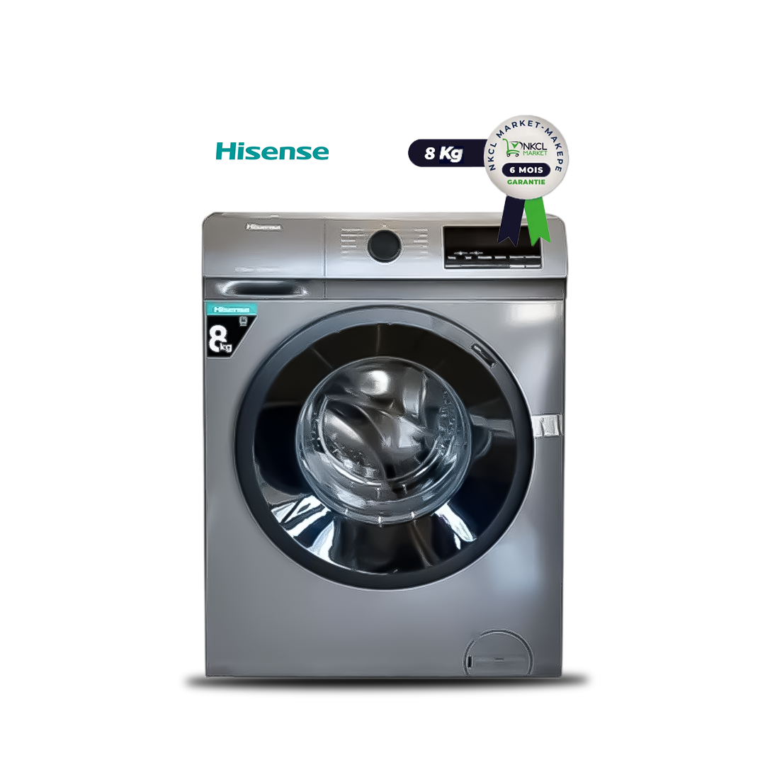 machine-à-laver-automatique---8kg---hisense-stream-inverter---wfqp8014evmt---argent---garantie-6-mois
