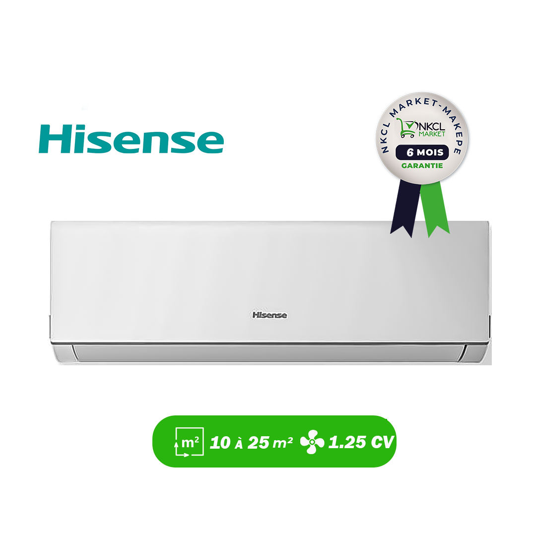 climatiseur-hisense-1.25-cv---economique-en-énergie---blanc---r410---06-mois