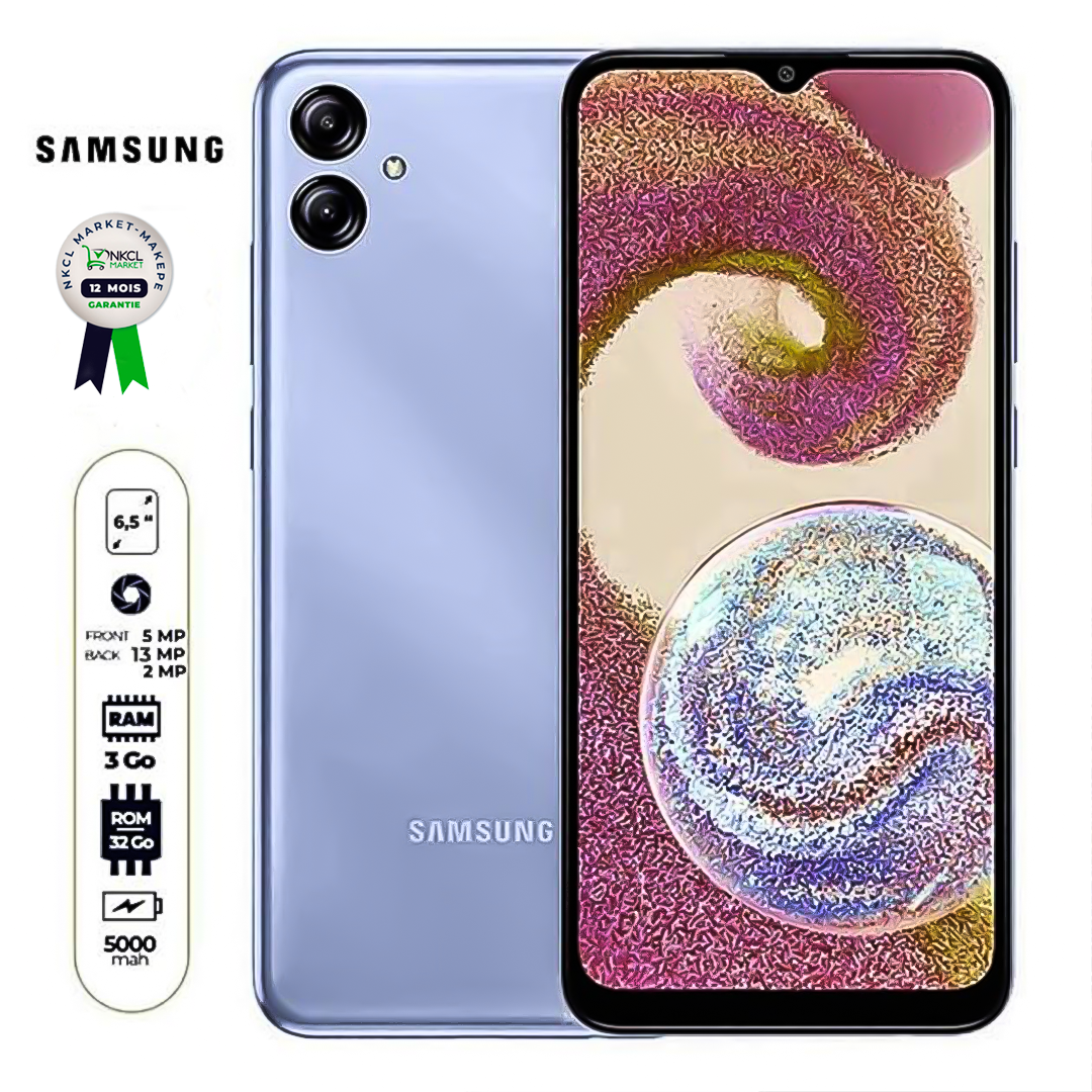 samsung-galaxy-a04e---6.5"---32go/3go-ram---13mp+2mp/5mp---5000mah---garantie-24-mois