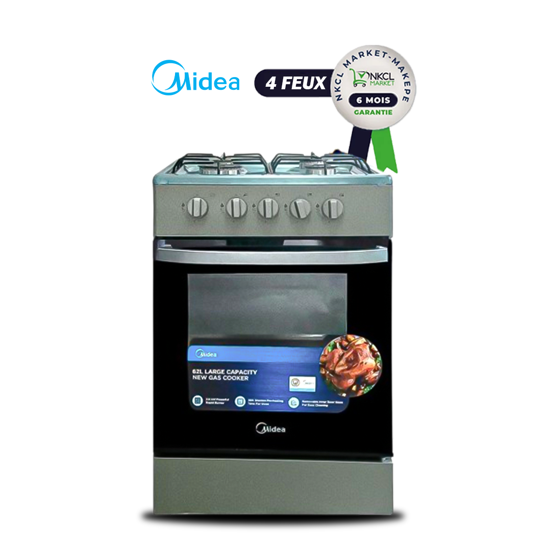 cuisinière-à-gaz-midea---04-feux---50*55---gris---garantie-06-mois